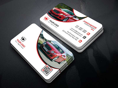 Rent a car business card both business card creative design graphic professional side