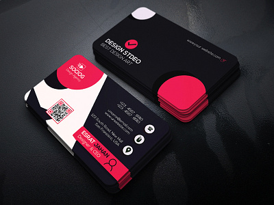 Businesscard attractive black business card clean cmyk color corporate creative design style