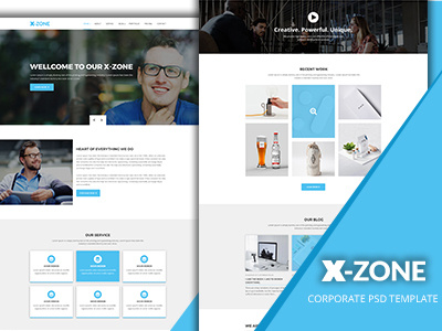 X-ZONE Corporate PSD Template business clean corporate design layout minimal
