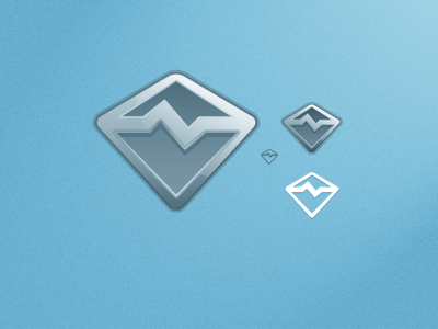 Logo blue diamond geometric glossy logo