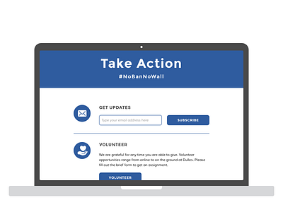 DullesJustice.org “Take Action” wireframe - Part 2 of 3