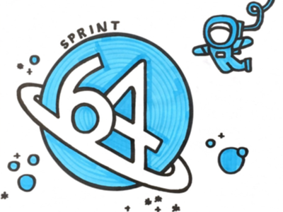 Sprint 64 Sign agile astronaut delight happiness joy kanban lowfi oneteamonedream outerspace productdesign sprint uxdesign
