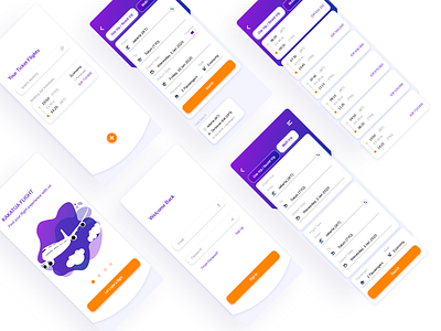 Flight Booking App blue booking booking app dailyui flight flight app flight booking flight booking app flight search flights plane purple search search app ui uidesign ux uxdesign white