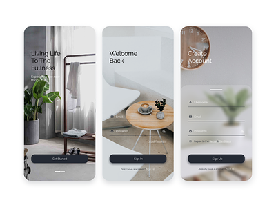 Masking Sign Up - Sign In aesthetic aestheticism aesthetics furniture furniture app get started masking minimal minimalism minimalist mobile sign in sign up ui design uidesign ux design uxdesign