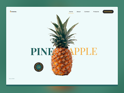 Pineapple Landing Page Concept ananas fruit green landing page minimalism minimalist nanas pineapple shop store ui design web design yellow