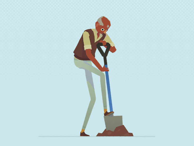 ✨ Digging ✨ 3d animation character animation character design digging garden gardening gif illustration looping lowpoly motion mud shovel spade