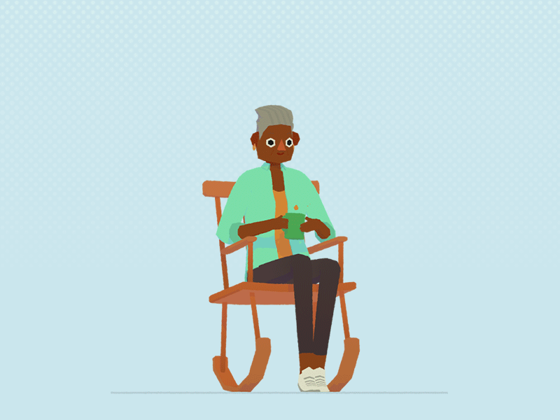 ✨ Rocking ✨ 3d animation character animation character design gif illustration looping lowpoly peaceful rocking chair tea