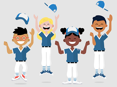 Honda + Little League Baseball adobe advertising baseball celebration character characters design honda illustration illustrator littleleague littleleaguebaseball sponsership sports spotillustration vector