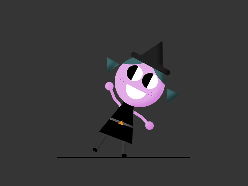 Waving Witch animation character animation character design gif halloween happy hello hey hi illustration looping motion trick or treat wave witch