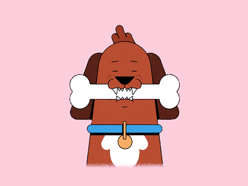 Chew Chew Chew 🐶 animation arm bone brush carrot character animation character design chew cute dog gif growl illustration looping motion puppy teething