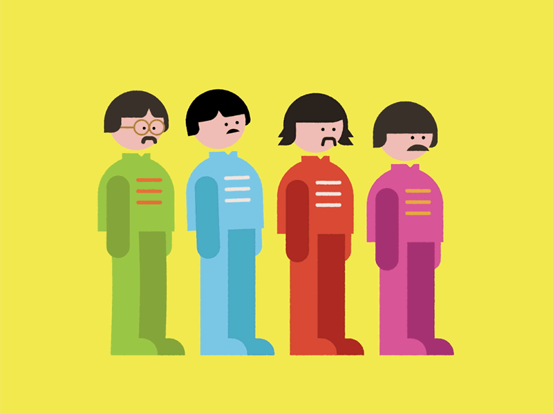 With A Little Help From My Friends animation illustration the beatles
