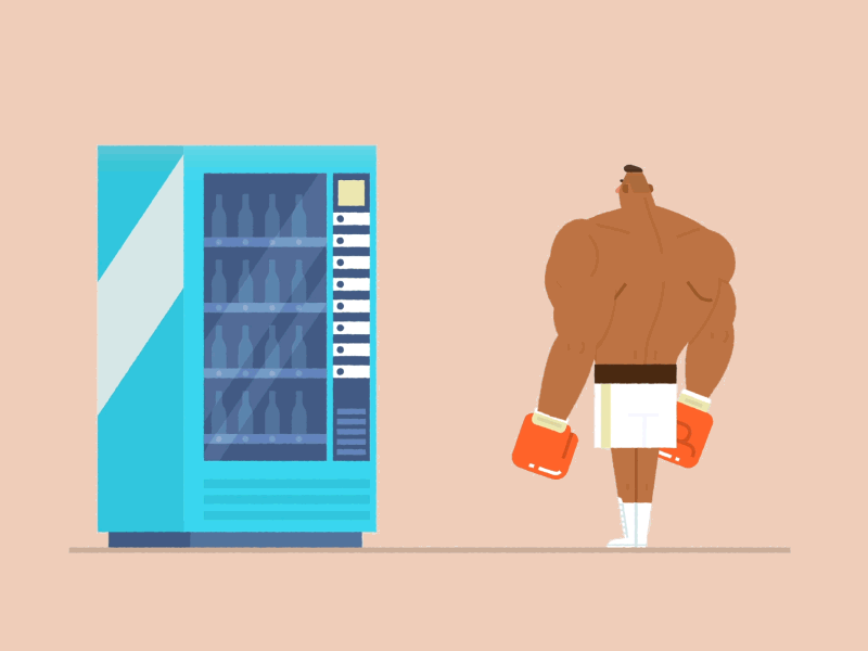 1/6 Everyday Athlete - Boxer animation athlete boxer boxing gif illustration looping sport vending machine