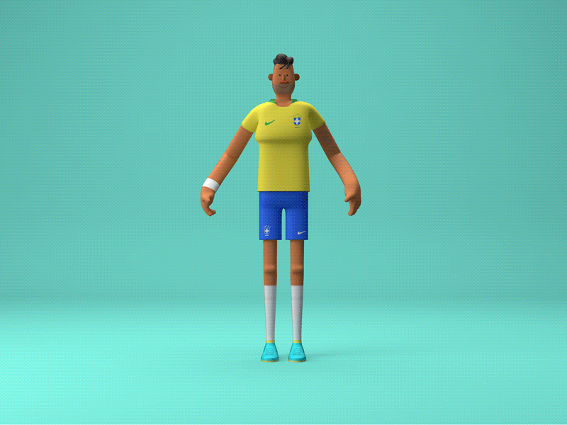 Neymar Style Test brazil character animation character design fifa football gif looping neymar russia2018 soccer world cup