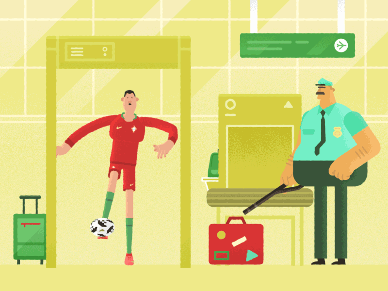 Ronaldo ✈️⚽️🏆 worldcup sports russia2018 ronaldo looping gif illustration football skills football fifa character animation animation