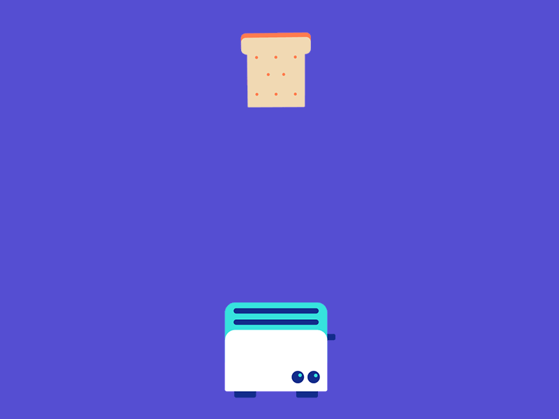 Flipping Toast animation bread butter delicious illustration loop loopinggif morningroutine toast toaster yummy