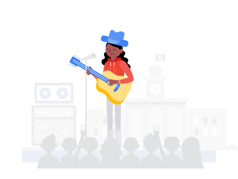 Student - Country Western Star characteranimation characterdesign countywestern festival gif google guitar loop musician student university