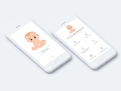 Baby care mobile application animation app branding design flat health illustration sketch ui ux vector