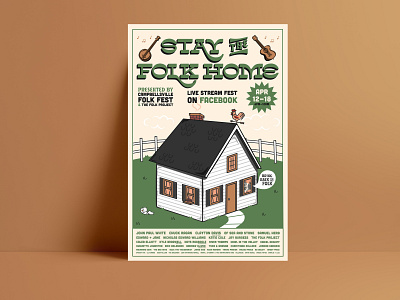 Stay the Folk Home Poster brand identity brand identity design branding design illustration illustrator lettering poster typography vector