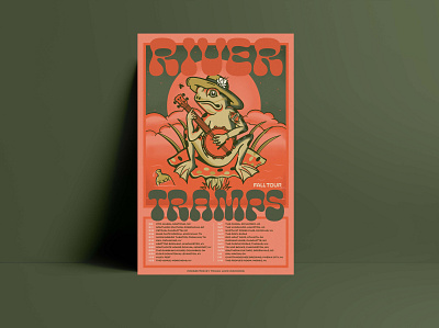 River Tramps Tour Poster band poster brand identity design branding design illustration poster typography