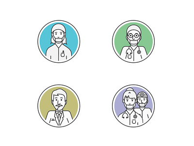 Medical Staff Icons design design research icon artwork icons icons set illustration illustrator medical design medical icons research vector vector art