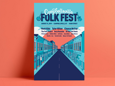 Final Folk Fest Poster brand identity brand identity design branding design hand lettering illustration lettering poster typography vector