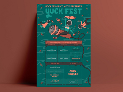 Yuck Fest Final Poster brand identity brand identity design branding comedy poster design hand lettering illustration indiana indianapolis lettering poster