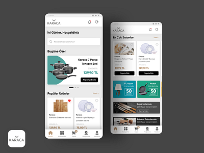 Karaca App Redesign adobe xd graphicdesign grocery mobile app design mobile application mobile ui ui ux