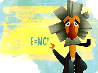 E=Mc2 albert einstein animation design e=mc2 illustration maths scientist