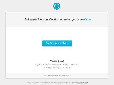 Cyan email design - Invitation