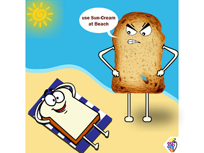 Toasted Father Advice to Bread Son beach art creativity graphics illustration vector