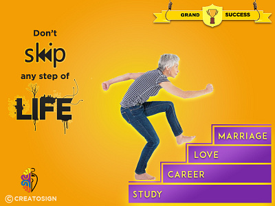 Skiping Stairs - Life Lesson creativity creatosign graphic design life quote minimal art