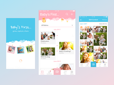 Baby's First, Mobile App Timeline ui ux