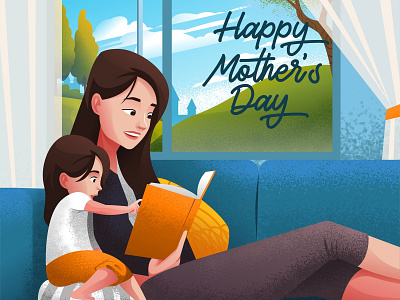 Happy Mothers Day card day greeting happy illustration art mother mothers day vector