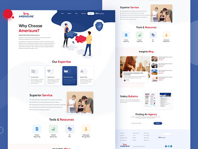 Amerisure Mutual Success Landing Page branding connect people design graphic design illustration landing page news agency uiux design website design