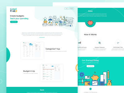 Budget It Up Landing Page Design branding budget it up landing page budget website design design graphic design illustration landing page ui uiux design website design