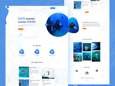 Dive Deeper Landing Page branding design dive landing page graphic design landing page swim website design ui uiux design website design