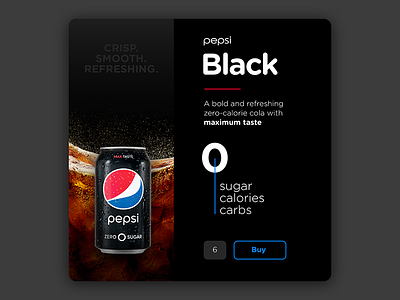 Pepsi Black - Product card UI card practice product sketch sketchapp ui