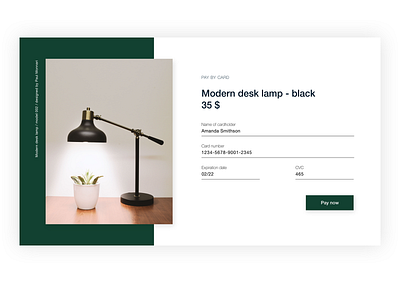 Payment by card_UI practice dailyui 002 ecommerce home decoration