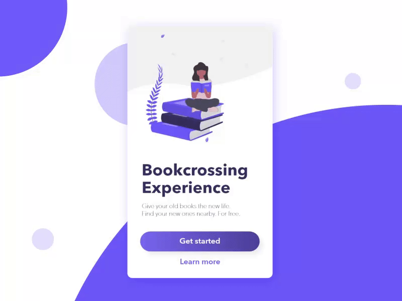 Bookcrossing app concept - Adobe XD + Undraw