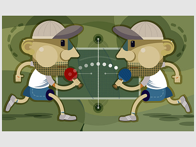 PING PONG 2d artwork cartoon character design digital flat design illustration sport