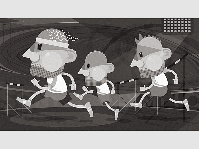 Runners 2d character design flat design illustration runners sport