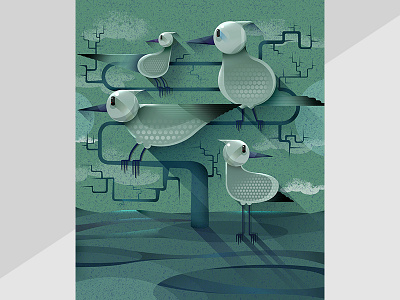 Bird Tree 2d artwork character design digital flat design illustration