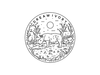 Dream Ivory Vol 1 badge badge logo black white landscape minimalist minimalist design minimalist logo nature vintage