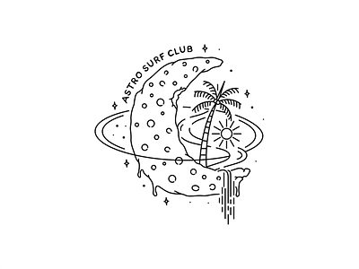 Astro Surf Club badge badge design badge logo landscape design landscape illustration lanscape logo logo design minimalist monoline vintage