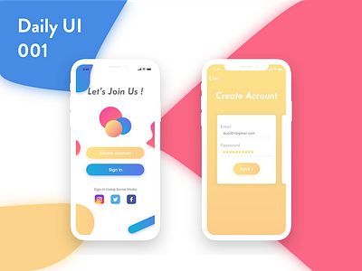 Daily UI 001 - SignUp 001 dailyui signup