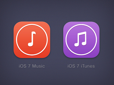 iOS 7 icons (Music & iTunes version) app flat icons ios 7 iphone itunes music os ui