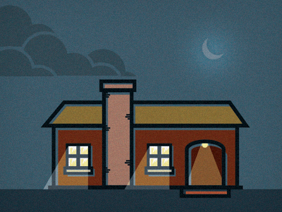 Home Sweet Home house illustration moonlight night orlando vector