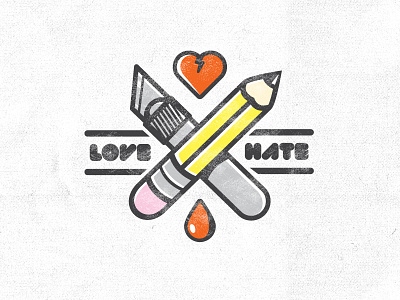 Love / Hate design desktop exacto hate illustraiton iphone love pencil texture wallpaper