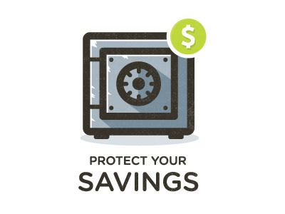 Protect your Savings! icon ilustration life savings. protection safe