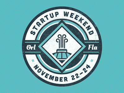 Startup Weekend Orlando Badge 1 badge branding business entrepreneurs florida ideas logo orlando startup startup weekend team weekend